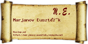 Marjanov Euszták névjegykártya